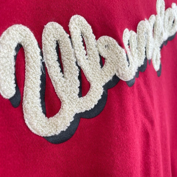 Wrangler Script Women's Red Crewneck Drop Shoulder Sweatshirt Medium - Picture 3 of 9
